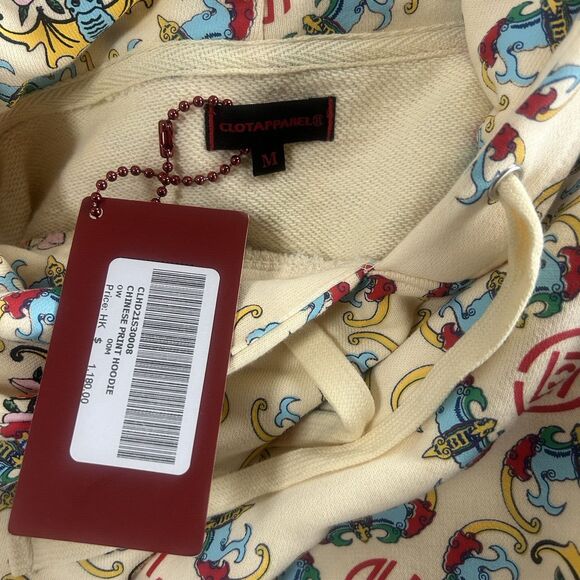 Clot Apparel Men's Printed Cream Hoodie with Pouch Pocket NEW Size Medium - Picture 11 of 11